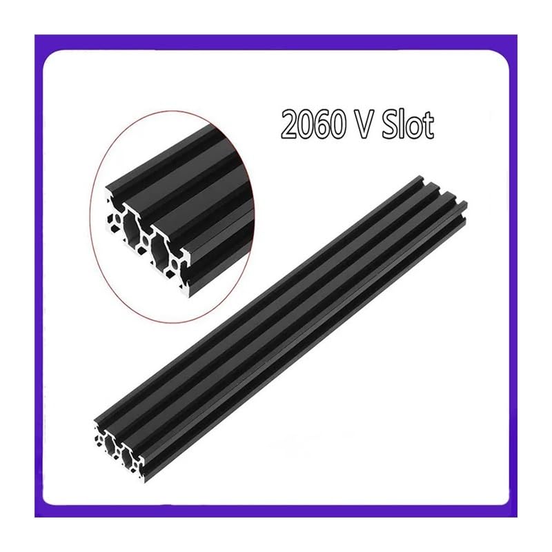 1PCS Schwarz 2060 V-Slot Eloxiertes Aluminium Profil Extrusion 100mm-800mm Länge Linear Schiene for CNC 3D Drucker(400mm)