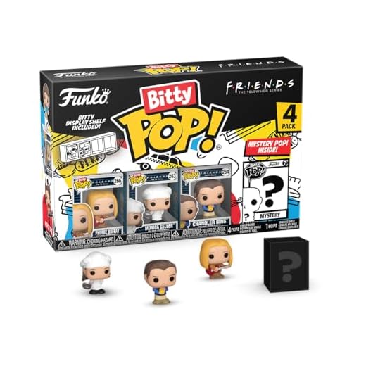 Funko Bitty Pop! Friends - Phoebe 4PK - Phoebe Buffay™, Monica Geller™, Chandler Bing™ Y una Minifigura Misteriosa Sorpresa - 0.9 Inch (2.2 Cm) Coleccionable- Repisa Apilable Incluida
