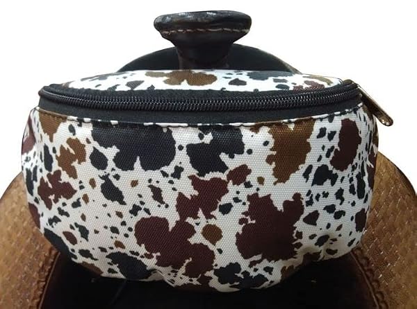 Showman Cow Print Insulated Nylon Saddle Pouch by Showman - Used condition - US$15.68