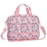 Topevoeon かわいいユニコーン キッズ タブレットバッグ ハンドルショルダーストラップ付き、13インチ 大容量 子供用 タブレットスリーブ キャリーバッグ ケース 男の子 女の子 フィット Fire HD 10 HD 8 IPAD 10 11 10.2 Samsung A9+