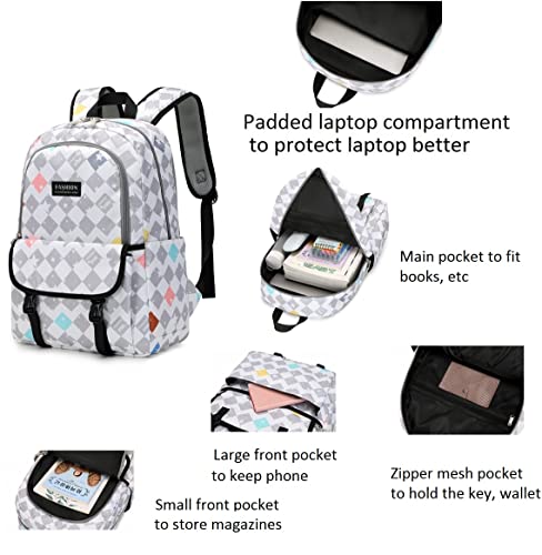 Etaishow Geometric Star Prints Backpack Set For Girls Elementary Middle School 2Pcs Kids Bookbag With Lunch Box #TOP4
