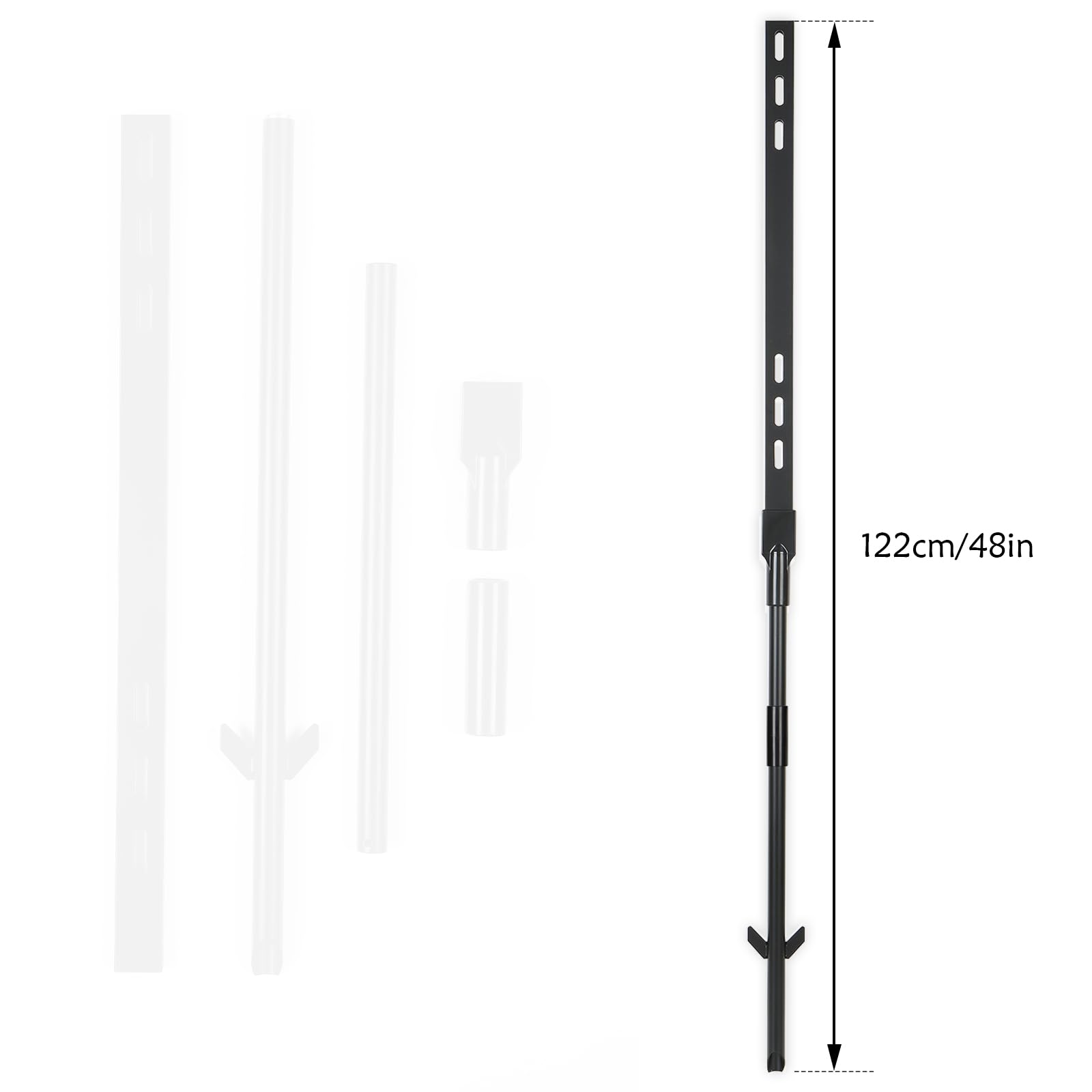 Andchi 2pcs Yard Sign Stakes Outdoor Signage Mount Stand DIY Signs Mounting Accessories (Black, 4 Feet) - Image 2