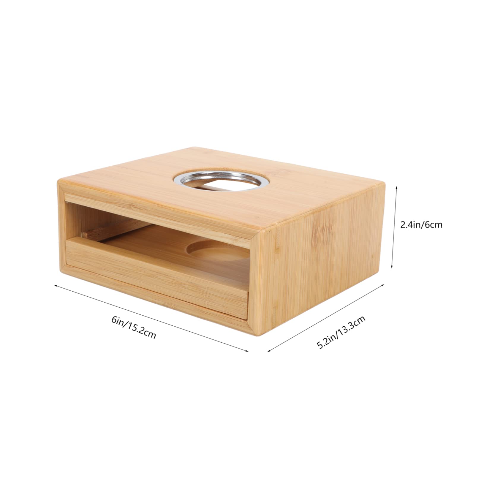 OKUMEYR Bamboo Tea Warmer Teapot Warmer Base Japanese Style Candle Holder for Teapot
