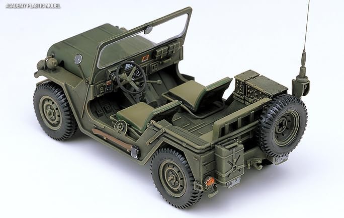 아카데미 Academy Hobby Model Kit – 1/35 M151A2 Hard Top with Trailer – Realistic Military Jeep & Accessories