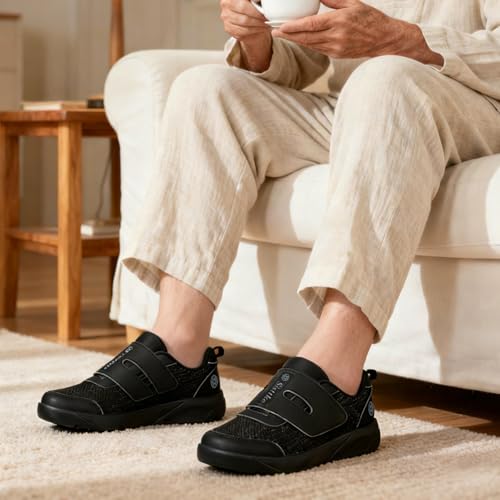 Image of Sisttke Women's Diabetic Shoes Wide Toe Box Slip-On Shoes | Elderly Footwear for Swollen Feet, Edema, Neuropathy & Foot Pain Relief
