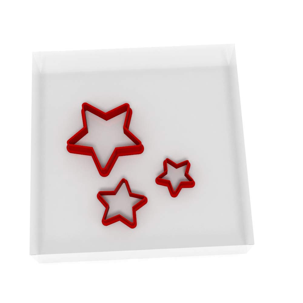 Mini/Tiny Star Cutters, Set of 3-1CM, 2CM + 3CM Sizes for Fondant Icing Crafting Clay Cake Decoration