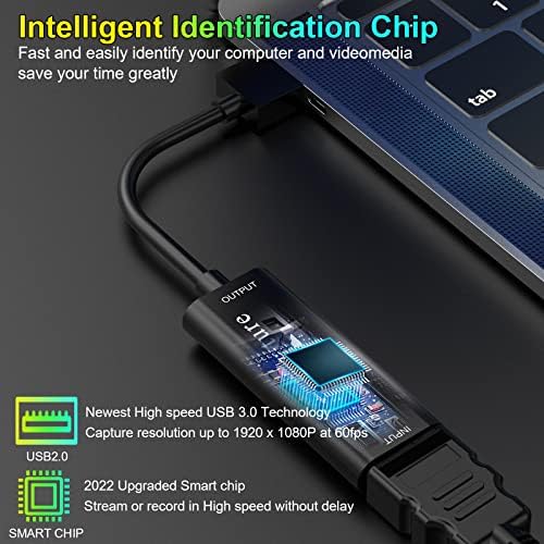 DIWUER Capture Card, 4K HDMI to USB 3.0 Video Capture Device, 1080P HD 30fps Broadcast Live and Record Video Audio Grabber for Gaming, Streaming, Teaching, Video Conference