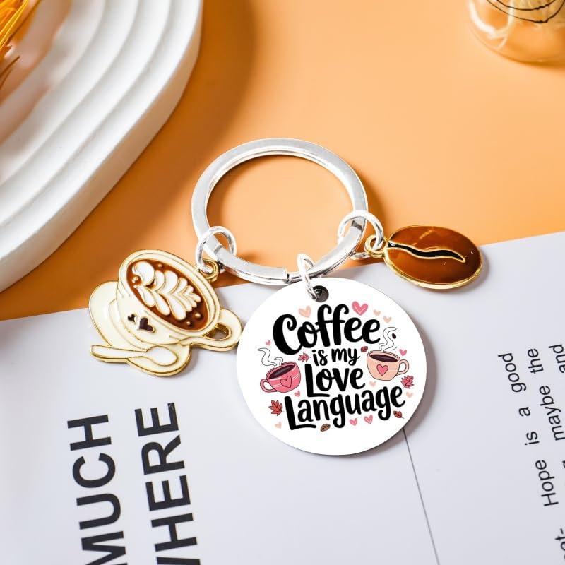 Coffee Keychain Coffee Lover Gifts for Women Men Accessories Coffees Gifts for Lovers Women Barista Gift Funny Coworker Gift Cute Accessories Halloween Christmas Keychain Ideas - Image 2