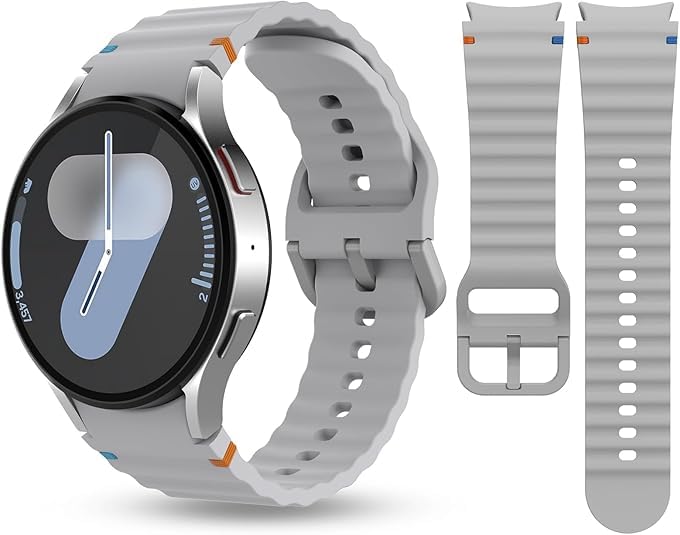 Image of Zapper ZERO GAP Sport Band Compatible With Samsung Galaxy Watch 7 Band 40mm 44mm (2024), Soft Silicone Waterproof Strap with Decorative Woven Line for Galaxy Watch 6 5 4 40mm 44mm (Watch Not Included)