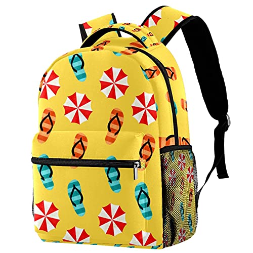 Mochila casual para adolescentes Niñas Niños, Verano Estrellas de mar Patrón Amarillo Viaje Portátil Bolsa Para Adultos Unisex