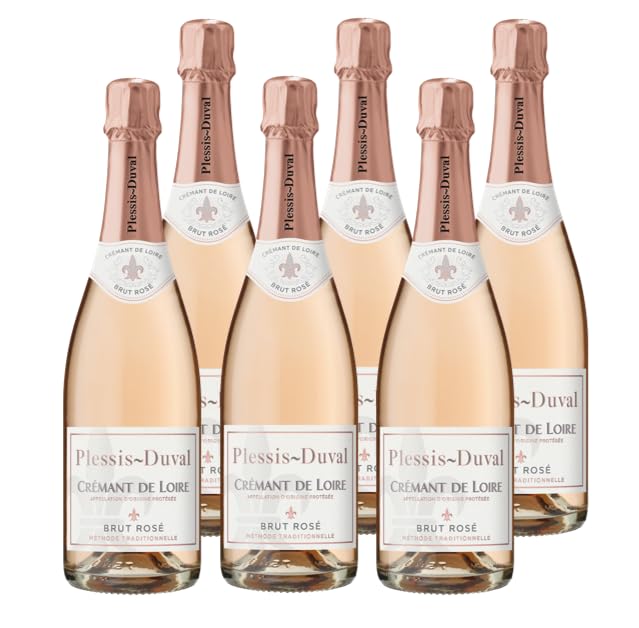 PLESSIS DUVAL - AOP Crémant de Loire - Vin Rosé Effervescent - Lot de 6 bouteilles x 75 cl