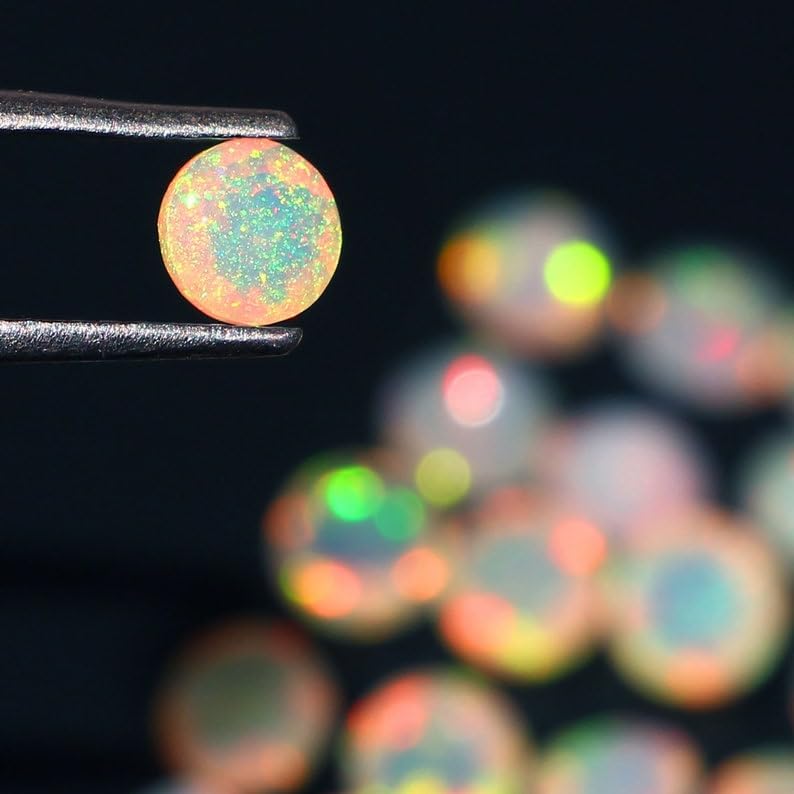 Opale éthiopienne 7mm AAA, finis les reflets ternes grâce au cabochon naturel multi fire