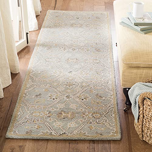 SAFAVIEH Blossom Collection 2'3" x 8' Slate / Beige BLM701M