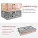 Domiella 4-Pack Crates for Storage, 16x12x6 Storage Crates Plastic Stackable, Folding Crate for Office Home Kitchen Bedroom Bathroom, Gray