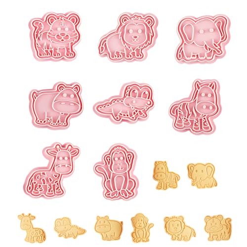 VYIBPDY Formine Biscotti Animali, 8 Pezzi Stampi per Biscotti a Forma di Animale 3D Tagliabiscotti Plastica Stampi Biscotti Stampo per Biscotti Animali, per Decorare Biscotto Dolci Torta