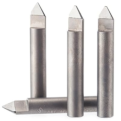 HUHAO 40 Degree 0.2mm Tip Diamond Engraving Bit Stone Tools 6mm Shank CNC End Milling Cutter Marble PCD Engraver Hard Granite Lettering Carving (3682)