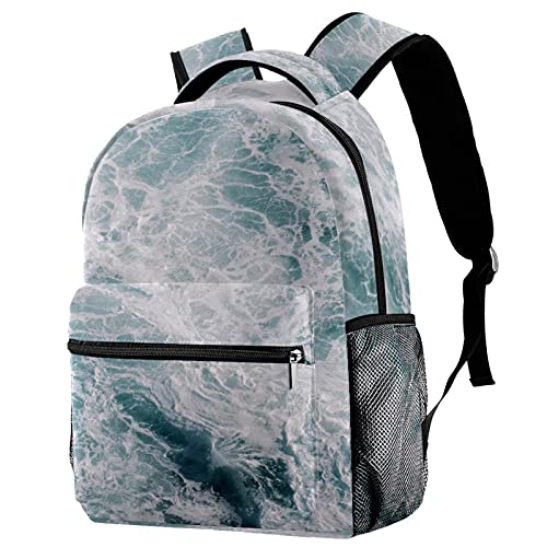 Sac à dos de voyage léger pour enfants avec filet bouteille bleu océan