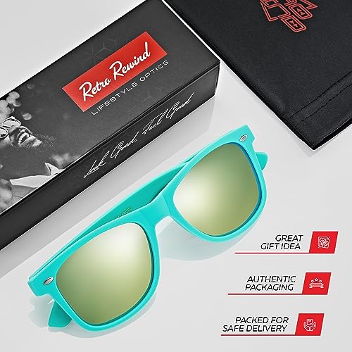 Image of Retro Rewind Polarized Sunglasses for Women Men - UV400 Classic Square Vintage Shades Trendy Unisex Sun Glasses