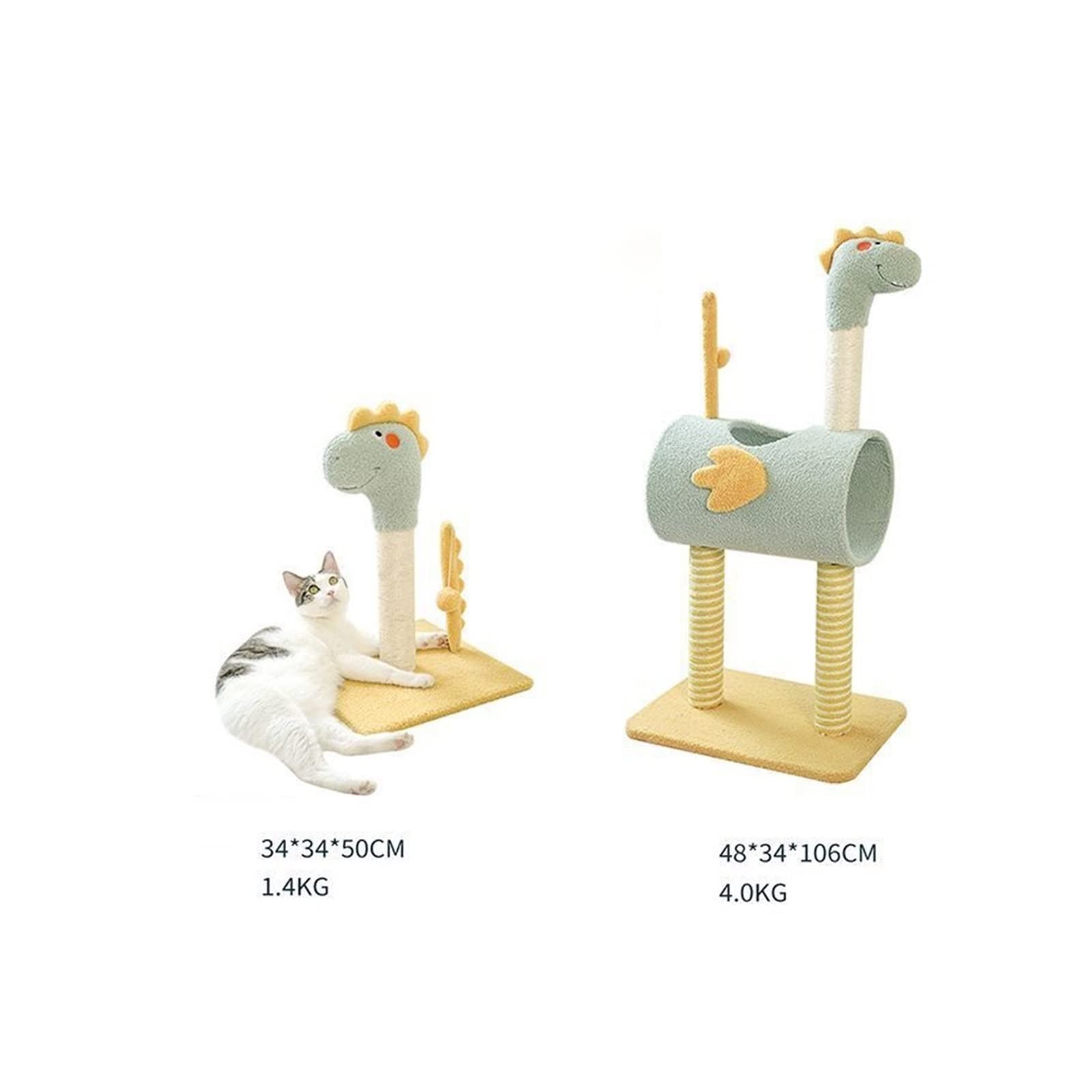 Centro de Actividades para Gatos Dinosaurio Gato Escalada Marco Multifuncional pequeño apartamento rascador Poste Arena for Gatos uno no ocupa un área de Cuatro Estaciones Universal Lindo Juguete