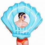 Nakorno Inflatable Swim Rings, Seashell Shape Swim Tube, Funny Pool Floats or Summer Outdoor Beach Toy for Adults Kids, Giant Pool Party Ring Vacation Swimming Circle 45 x 35 x 12inches (blue)