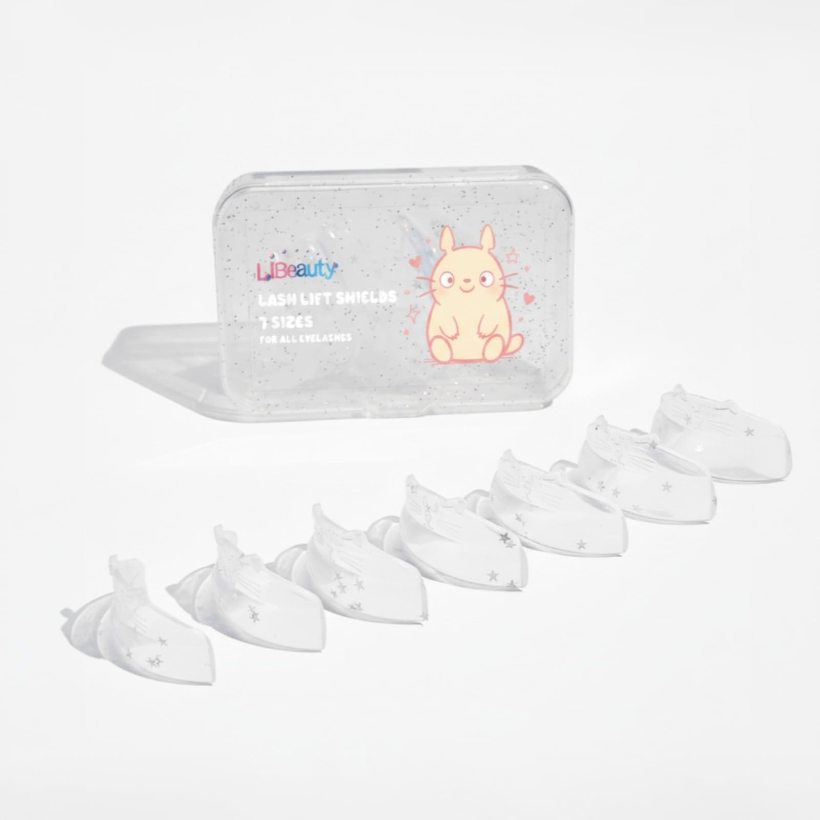 Libeauty Lash Lift Rods, 7 Sizes Silicone Shields, C-Curl, White Cat