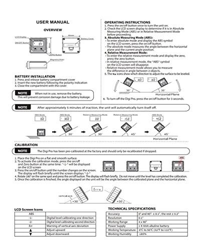 Goniómetro digital mini con nivel electrónico y medidor de ángulos miniatura 2