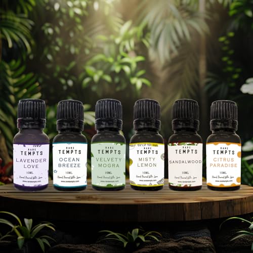 Image of Skie Blue Aroma Diffuser Oil Pack of 6 (Lemon Grass, Madurai Jasmine, Citrus Paradise, Lavender, Sandalwood) | 60ml Collection of 6 Natural Fragrance Oils | Pure & Undiluted