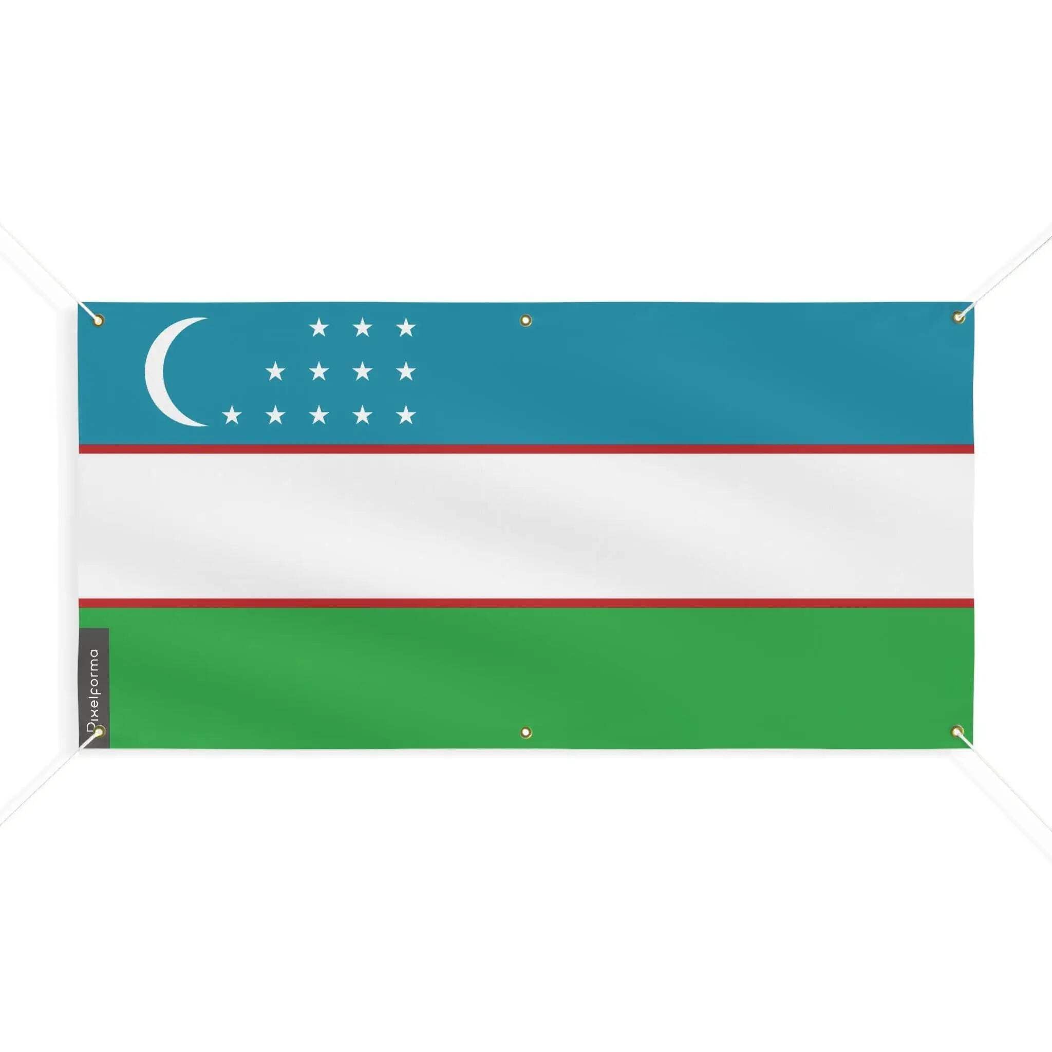Drapeau Ouzbékistan 90x180cm de qualité supérieure avec finitions oeillets - 4