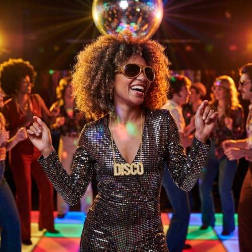 2 Stück Fette Gangster Kette,ZuhäLter Kostüm Herren Zubehör,70er Jahre Accessoires,80er 90er Hustler Rapper Hiphop,Disco Brille Karneval,Sonnenbrille für Hip Hop Outfit Mottoparty Cosplay (Gold)