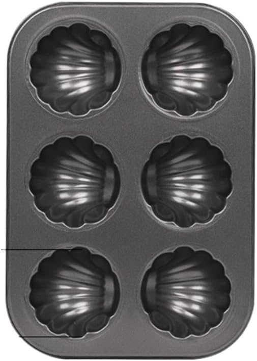 6/12 Slots Madeleine Mold Food Grade Carbon Steel Shell Cake Baking Pan Mould Bakeware Tools Kitchen Utensils Accessories Tools(6 slots)