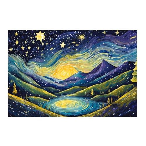 Poster nuit étoilée de rêve sans cadre 50x50 cm GAEKKO pour décoration murale