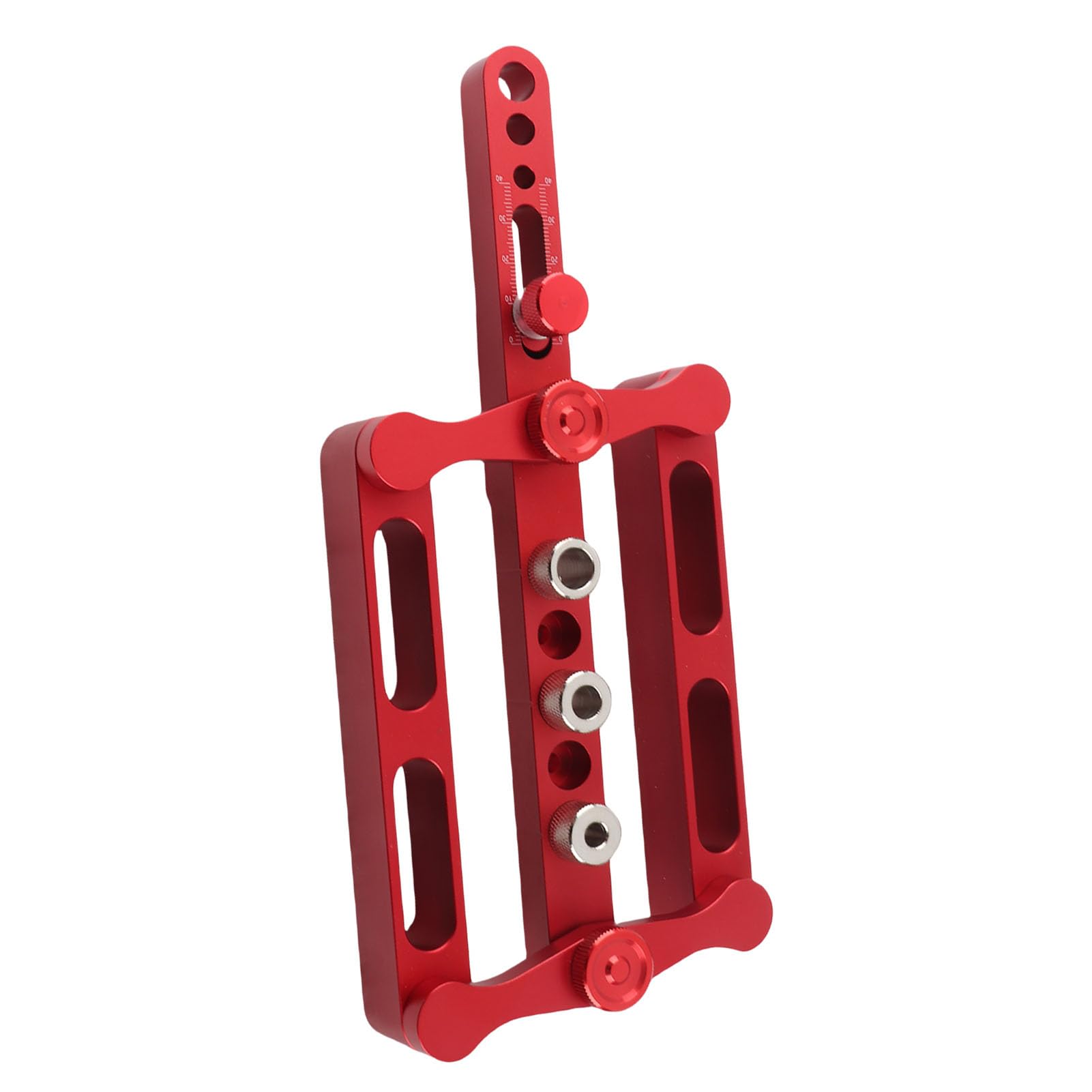 Cocoarm Posicionador de Punzón Guía de Broca de Aleación de Aluminio Plantilla para Tacos de Madera Ajustable Rojo para Perforación con el Mismo Espaciado Resistente a la Corrosión Sin Rebabas para