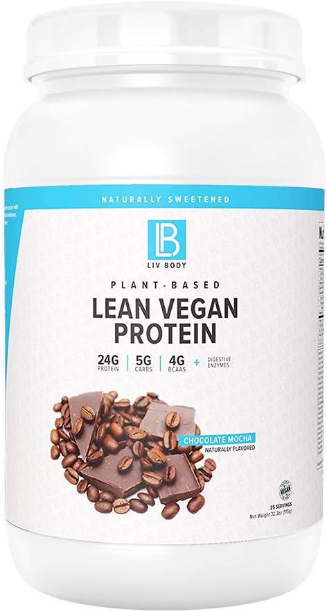 LIV Body | Plant-Based Lean Vegan Protein | 24g Protein per Serving (Chocolate Mocha)