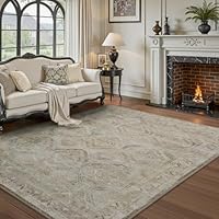RESARE-Area Rug 5X7 Rug for Living Room-Machine Washable Rugs for Bedroom-Soft Vintage Beige Non Slip Carpet- Rug for Dining Room Office Under Bed or Table