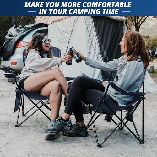 Beach-Camp-Cup-Holder-Storage-Pocket-Waterproof-Bag-Outdoor-Arm-Chair-Supports-225LBS-Cyan