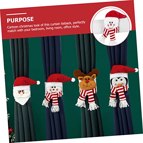 Cortinas navideñas decoradas con abrazaderas de dibujos animados para el hogar 3