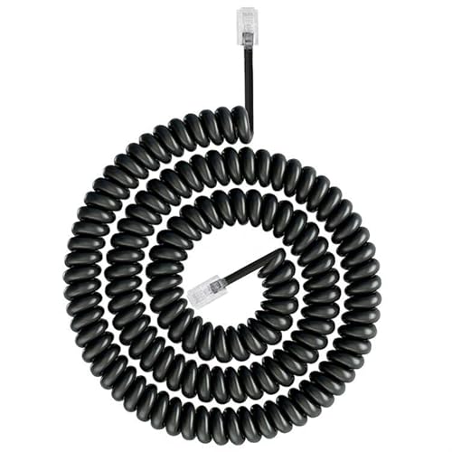Uvital 3 Meters Telephone Phone Handset Cable, 1Pack RJ9 Coiled Cord for Home Landline