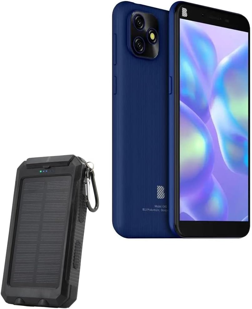 BoxWave Banco de energía compatible con BLU G40  Solar Rejuva PowerPack (10000 mAh), banco de energía de reserva de energía solar 10000mAh  Negro
