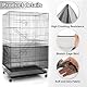 PLABBDPL Einstellbar Vogelkäfig Abdeckung, Extra Groß Vogelkäfig Samenfänger, Papageien Kordelzug Vogelfutter Kleintiere Netz, Abdeckung Rock Bewachen für Runde Quadratische Käfige, 2Pcs, Schwarz