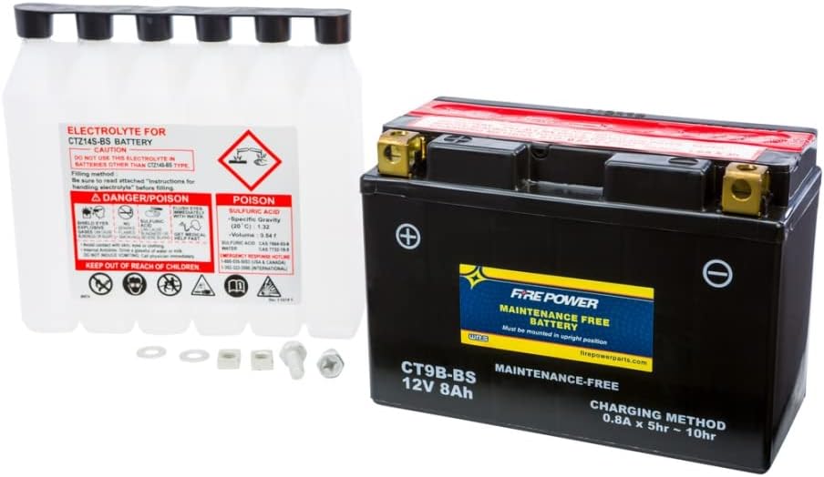 WPS Maintenance Free Sealed AGM ATV Battery CT9B-BS