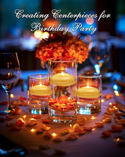 Image of Homemory 12 Pack 3 inch Flameless Led Floating Candles, 200 Hour Battery Operated Flickering Waterproof Tealights for Cylinder Vases, Centerpieces at Wedding, Party, Pool, Holiday (Ivory Base)
