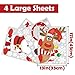 Ivenf Christmas Decorations Window Clings, 4 Sheets Extra Large Holiday Cling Sticker Non-Adhesive Decals Decor, Featuring Santa Snowman Reindeer Tomte Gnome Snowflake Xmas Tree