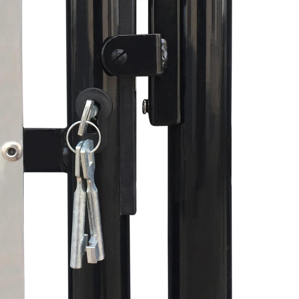 vidaXL Puerta de Valla Individual Negra de 100x200 cm