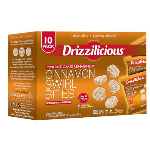 Drizzilicious Mini Flavored Rice Cakes Cinnamon Swirl - Rice Crisps,