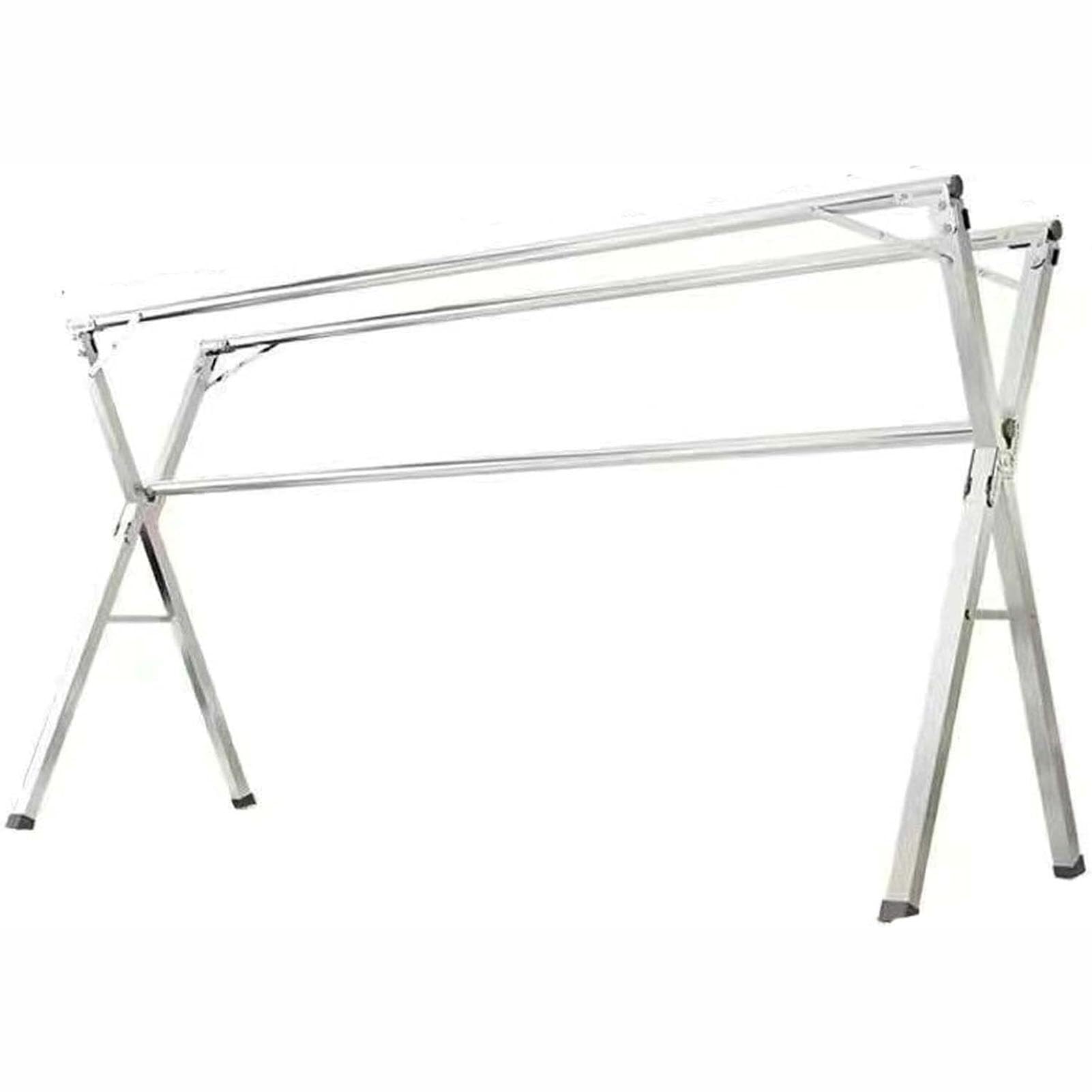 Generico Stendibiancheria in Acciaio Inossidabile Resistente, Supporto per bucato salvaspazio, aste estensibili da 79"/95" per Uso Interno ed Esterno, Organizer per Indumenti Durevole