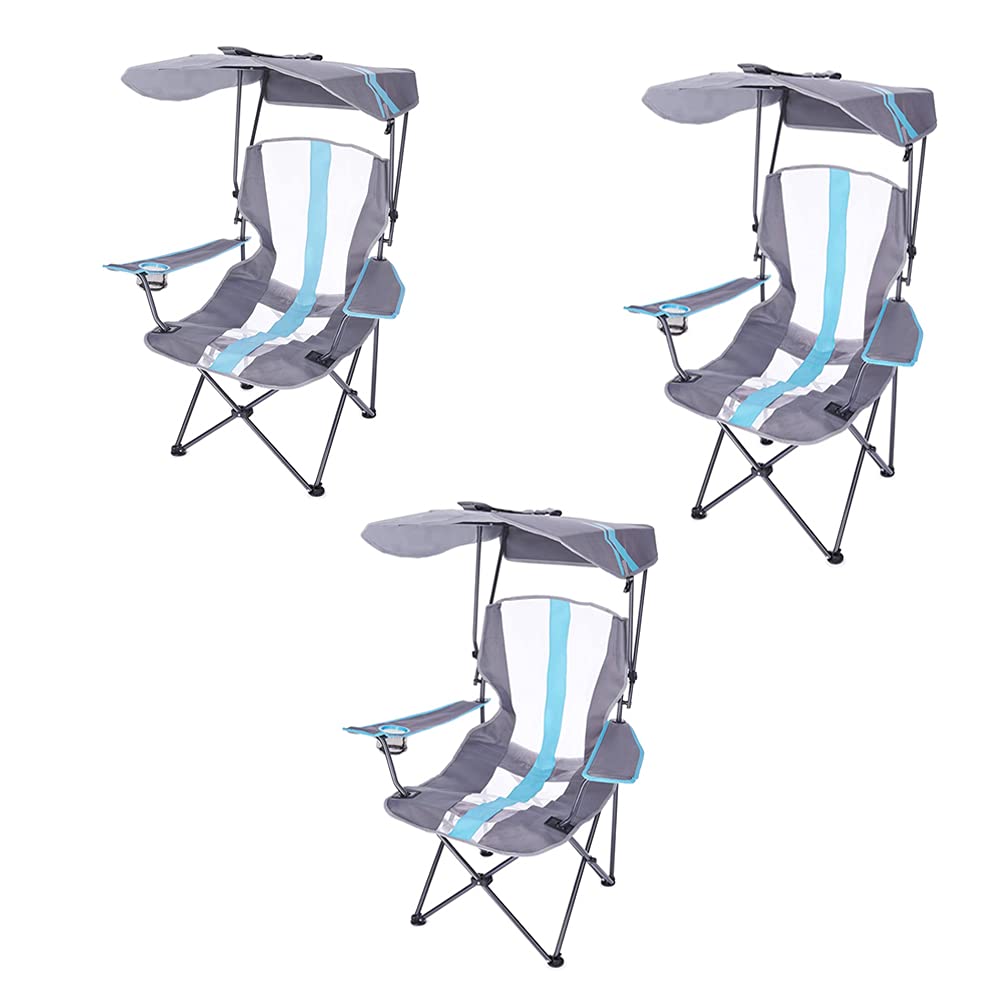 Kelsyus Premium Portable Camping Folding Lawn Chair with Canopy, Blue