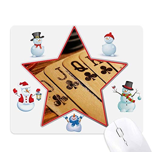 Tapis de souris Old Poker Chip bonhomme de neige pour vos soirées de jeux