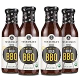 Tessemae's 'Matty's' Bold BBQ Sauce, Whole30 Certified, Keto Friendly, USDA Organic, 10 oz. bottles (4-Pack)