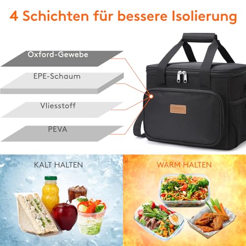 Lifewit Kühltasche klein, Isolierte Cooler Bag, Lunchtasche 15L 24 Dosen – Ansicht 2