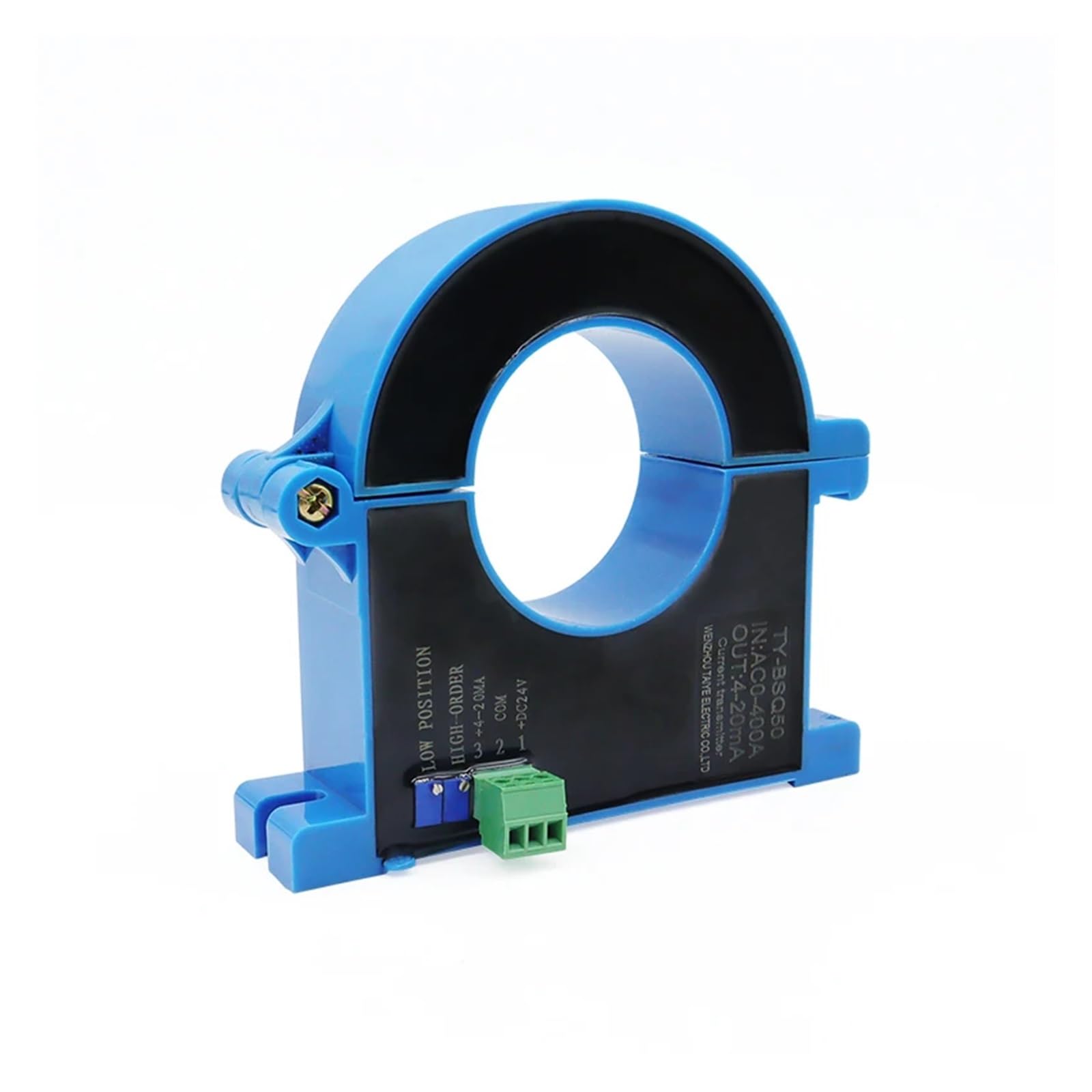 MOOEDJKL 24V DC Analog Current Transducer Power Sensor 4-20mA AC to DC Current Transformer 50mm Aperture(Input0-600a)